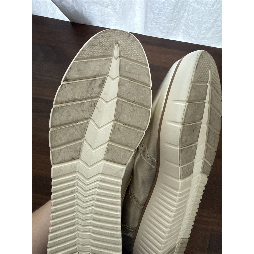 Cole Haan Grand City Womens Platform Oxford Shoes 8.5 Gold Talca Ivory Leather - Picture 9 of 9